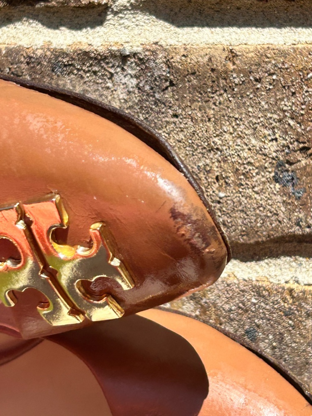 Tory Burch Raleigh Ballet Flats Leather Gold Logo‎ Slip On Size 7.5 - Picture 12 of 14